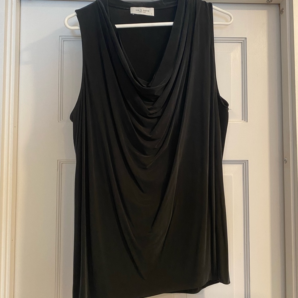 Lola & Sophie NY, silk top, black, size large